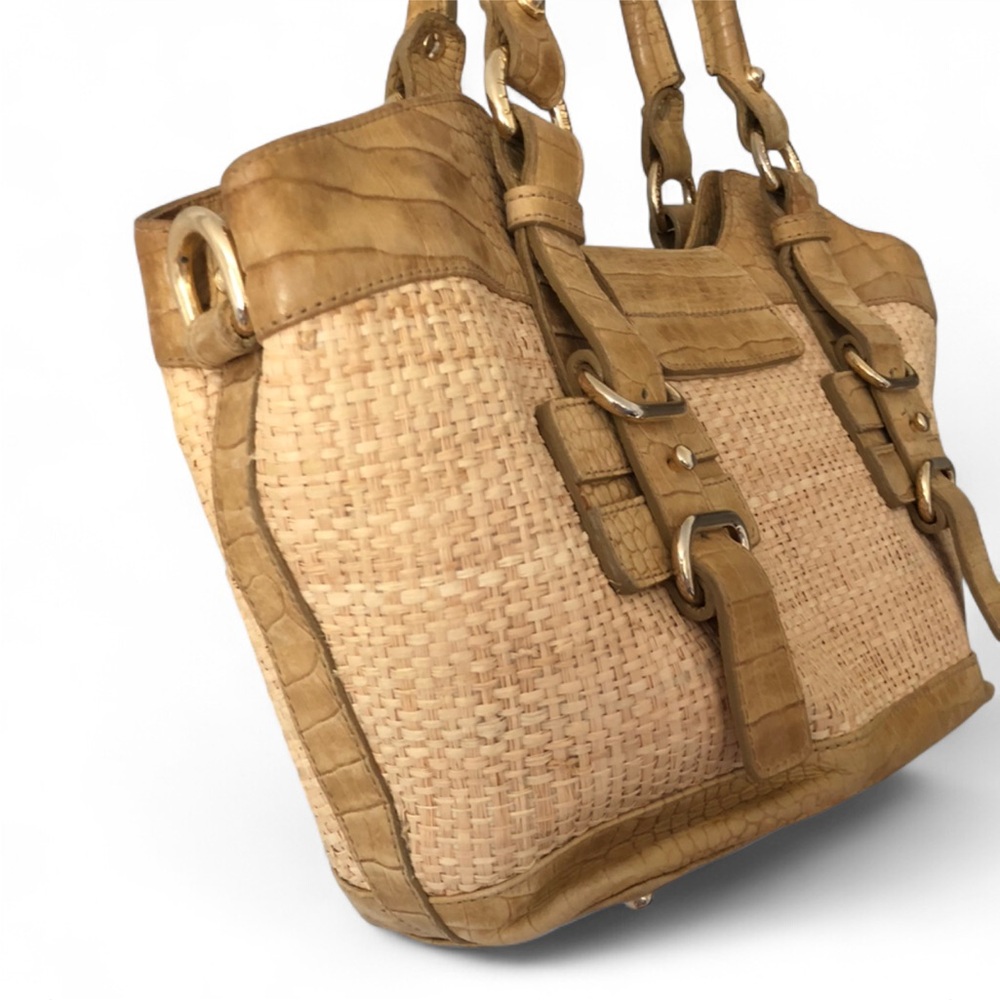 Stuart Weitzman Satchel Woven Raffia Bag - Picture 6 of 10